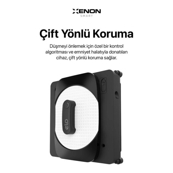 Xenon Smart Cam Silme Robotu (Elo) ve 6 Adet Mop | 2’li Set, Kumandalı, 3 Modlu, Mobil Kontrol