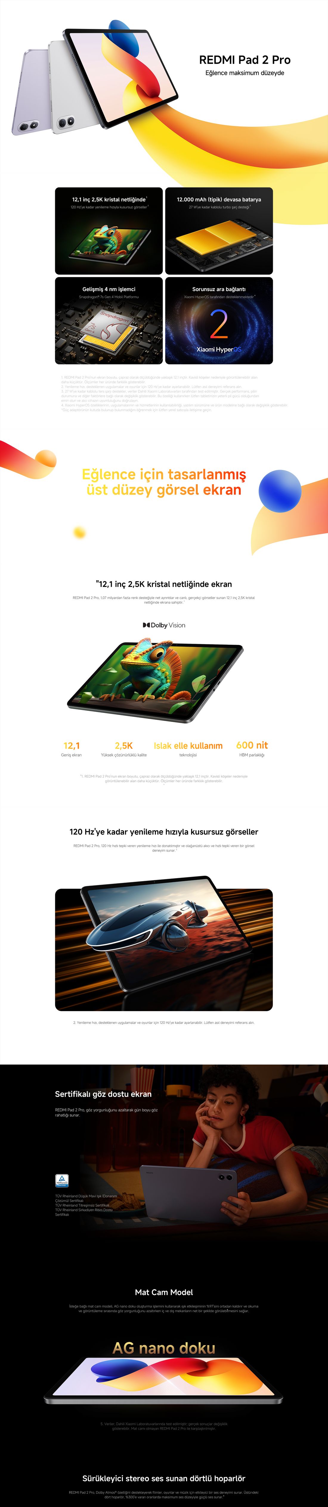 Xiaomi Redmi Pad 2 Pro 8GB 256GB 12.1" + Klavye