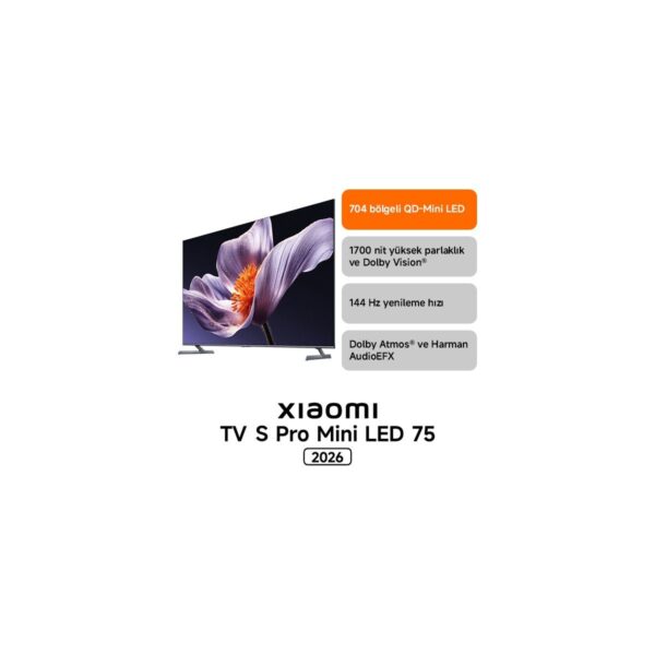 Xiaomi S Pro Mini LED 75 2026 – 4K Ultra HD Google Smart Uydu Alıcılı MiniLED TV